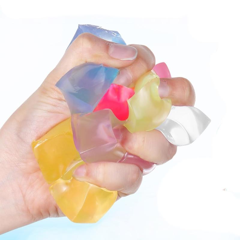 Squishy Fidget Toys Ice Cubes Soft Square Squeeze Sensory Stress Ball Anxiety Relief Party Favors Birthday Gifts Kids Boys Girls