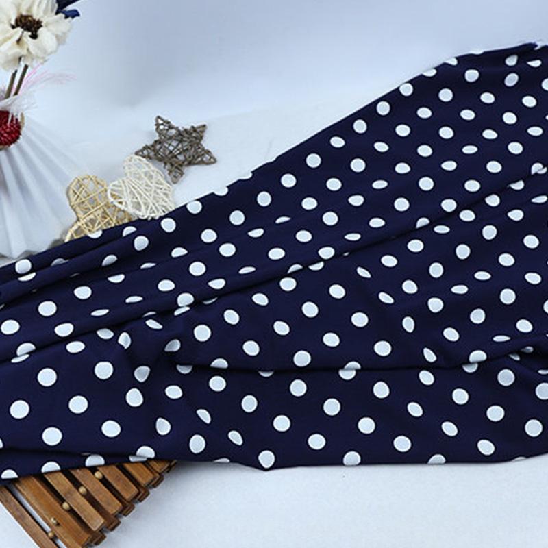 Multi-Color Polka Dot Stripe Printed Elastic Chiffon Drape Fabric for Handmade Sewing Tops Clothes Skirts Dresses Blouse Cloth