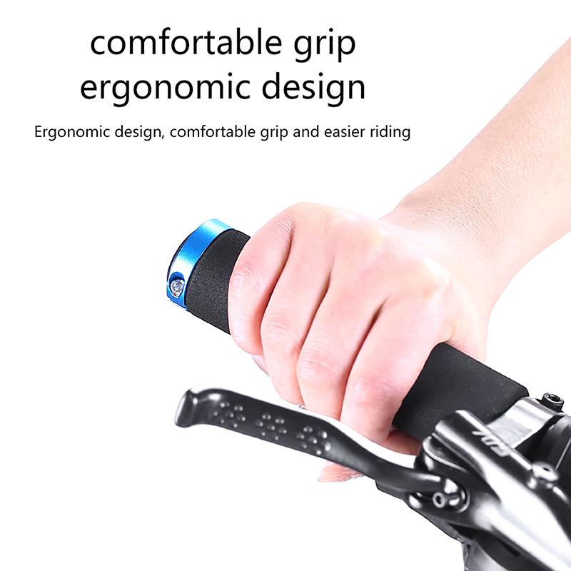 1 Pair Single-Lock Bicycle Grips - Soft Sponge Handlebar Covers for Mountain/BMX/Folding Bikes