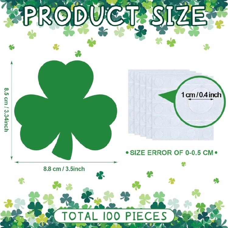 Green Clovers Cards Saint Patrick's Day Decorative Cards Bulletin Board Cards Lovely Shamrock Cards