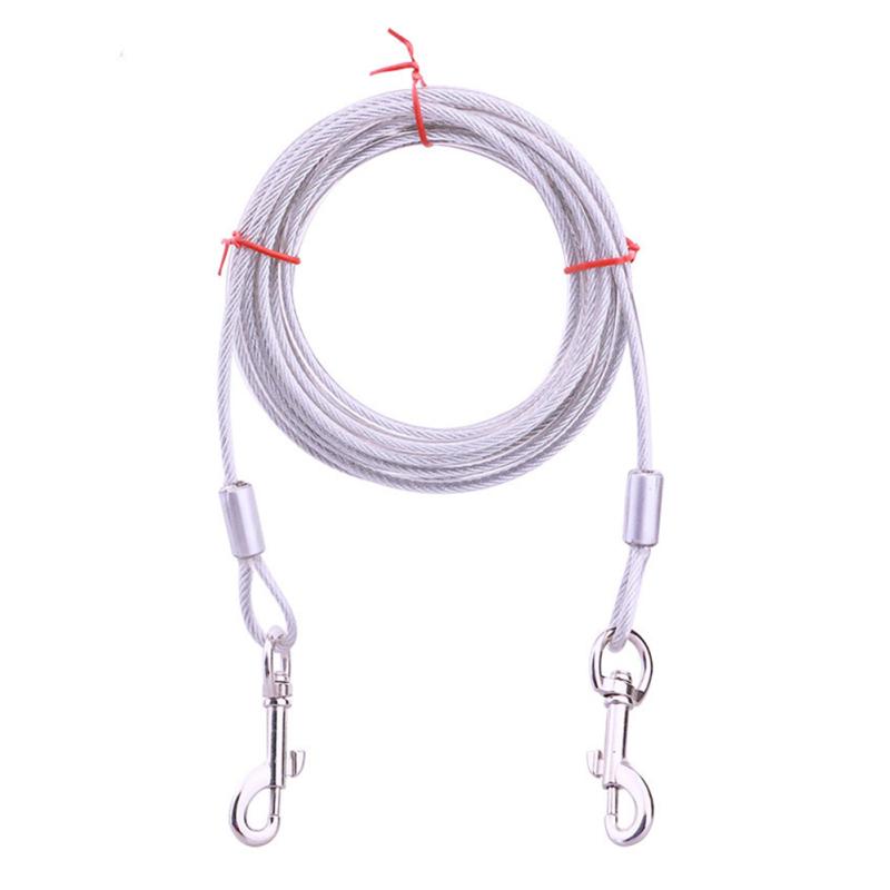 Double-headed Pet Leash Long Steel Wire Chain for Outdoor Dogs Supplies