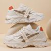 Lässige Leder-Sneaker für Damen Herbst Winter Bequeme Laufschuhe Mode Patchwork Dicke Sohle Sportschuhe Damen