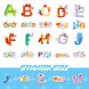 50 Numbers Alphabet Animal Stickers Children'S Puzzle Stickers Cute English Alphabet Enlightenment Graffiti