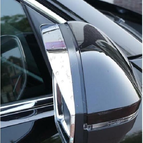 For Volkswagen Atlas 2018-23 ABS Silver Rear View Mirror Rain Eyebrow Trim 2pcs