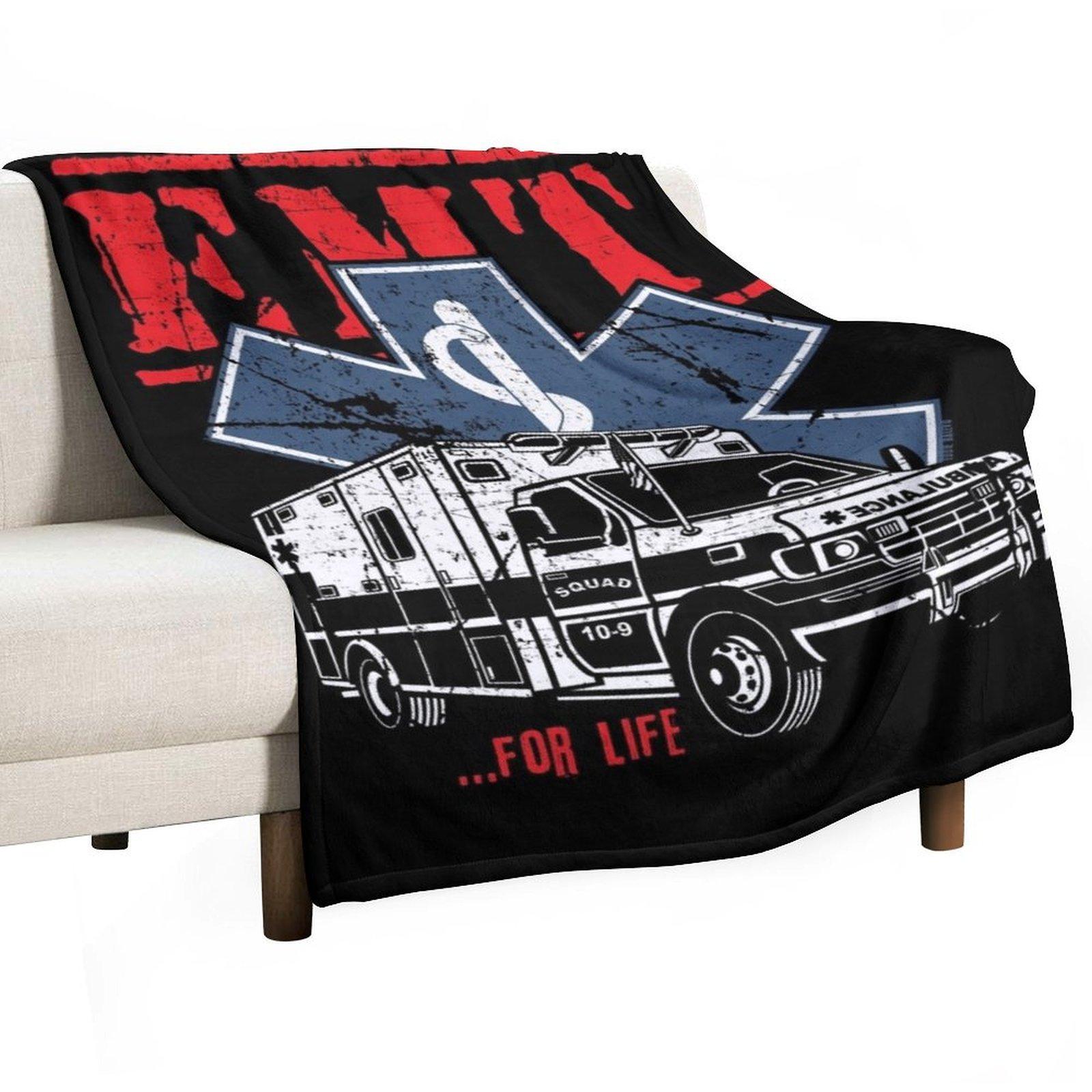 

EMT For Life EMS Ambulance Throw Blanket Bed Fashionable Weighted warm winter Decorative Beds Blankets 30x40in