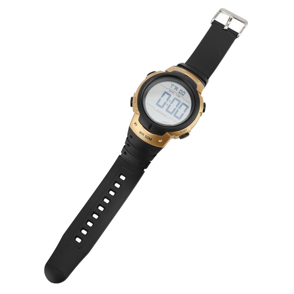 Pánské digitální hodinky 1/100 s stopky EL podsvícení Alarm Kalendář TPU řemínek Vodotěsné Široký ciferník