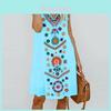 Womens Midi Dress Sleeveless Boho Beach Casual Floral Sundress Perfect For Summer