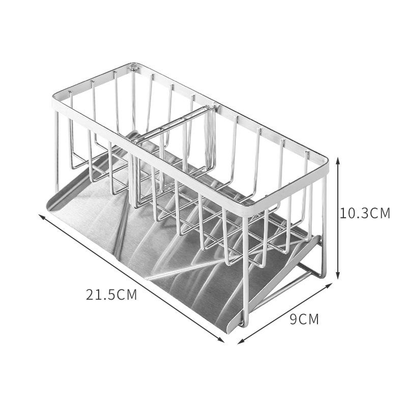 Kitchen Stainless Steel Sponge Drain Rack Sink Brush Cleaning Tool Storage Rack Bathroom Drain rack белый