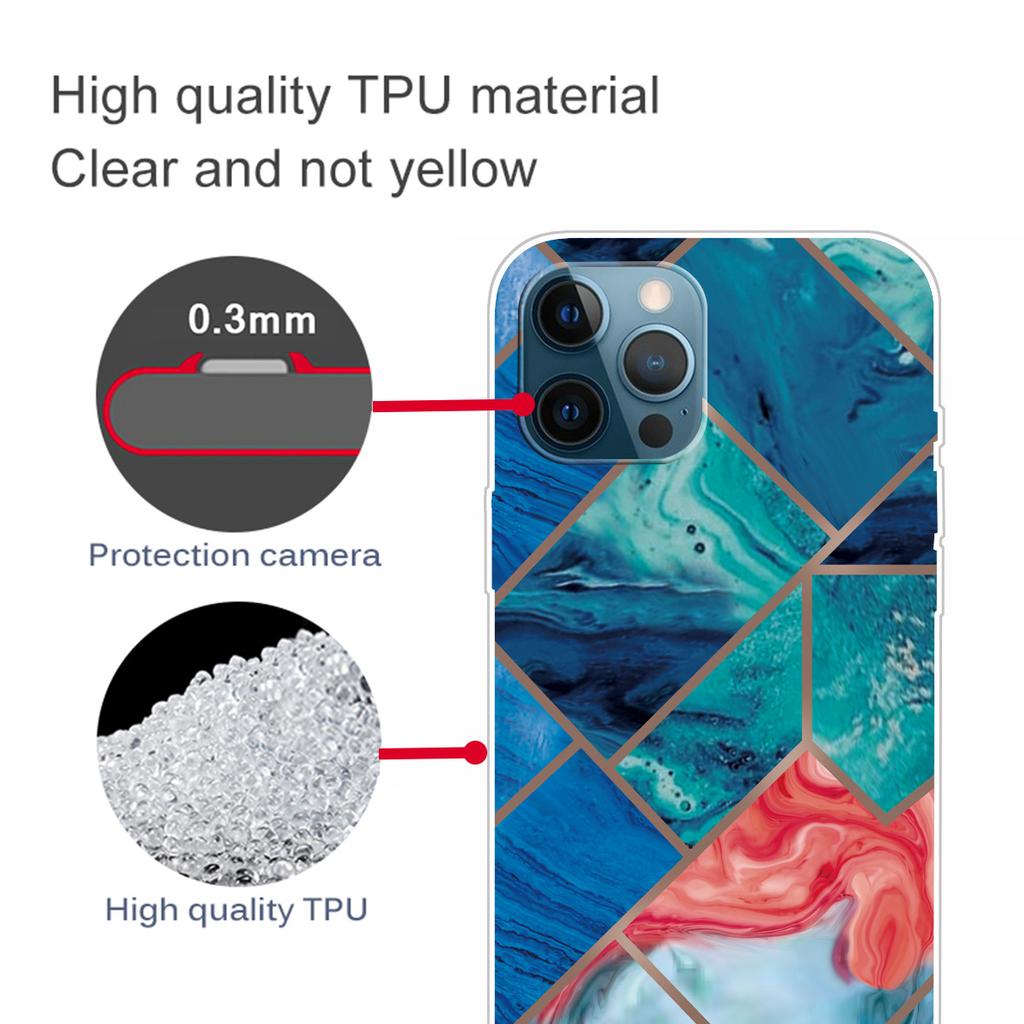 For iPhone 16 Pro Max Case Abstract Marble Pattern Printing TPU Phone Cover