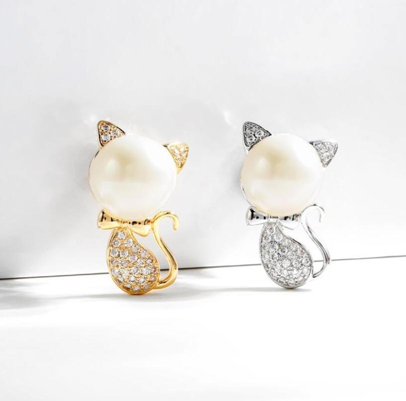1pc Cute Cat Brooch for Women Men Delicate Kitten Animal Brooches Pins Jewelry Accessories Party Birthday Gifts