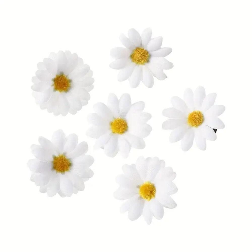 6pcs/set Cloth Sunflower Hairpins Korean Style Girl Hair Clip  Party Ponytail Holder
