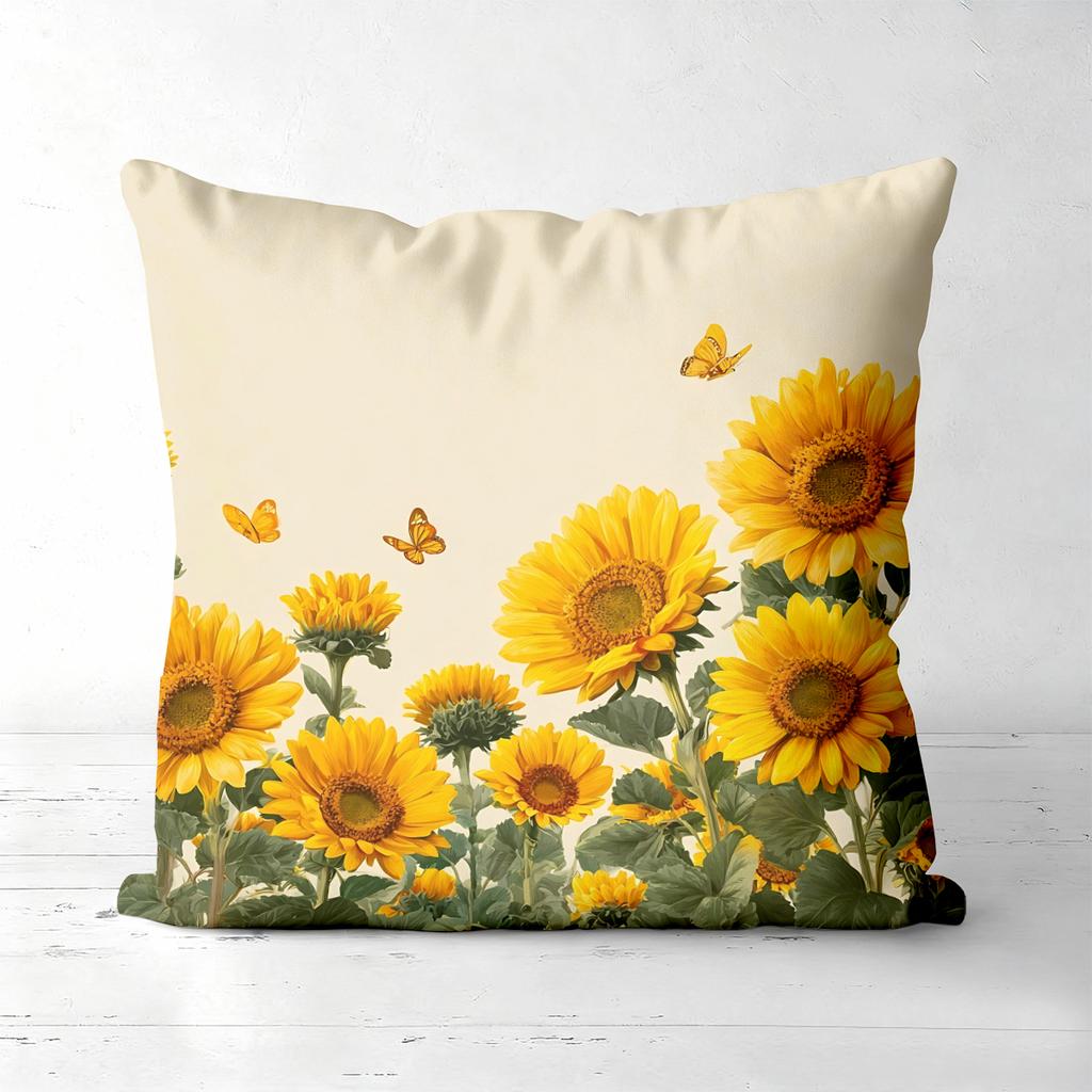 Sunflower Floral Farmhouse Throw Pillow Covers Pattern Cushion Cover Suitable For Sofa Bedroom Car Pillow Cover