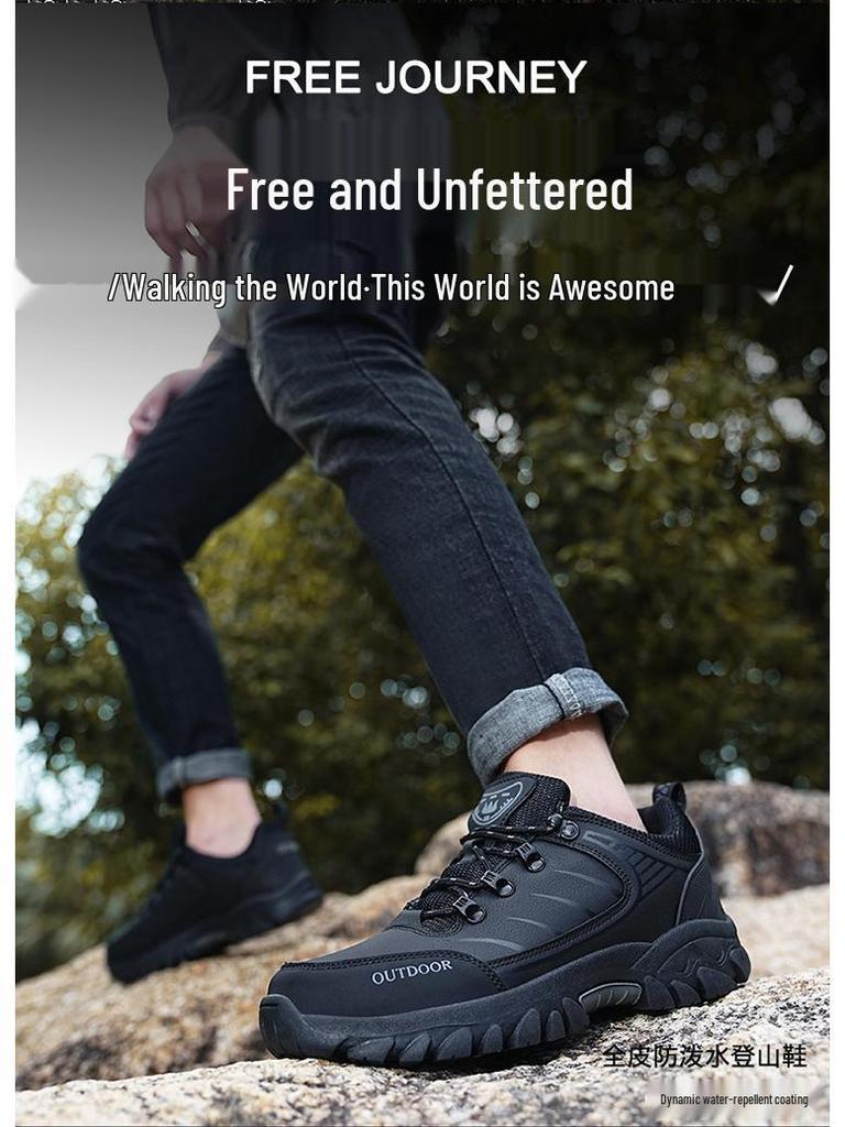 Men's Low-Cut Non-Slip Outdoor Hiking Shoes - Versatile, Wear-Resistant for Camping and Walking