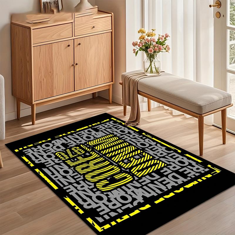 Denim More Punk Rock Band Graphic Area Rug Non Slip Soft Floor Carpet for Living Room Bedroom Dorm Music Fan Decor
