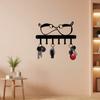 Modern Wall Mounted Key Holder Rack with Hooks Space Saving Entryway Organizer for Keys Coats Hats Hallway Living Room Decor Metal Shelf