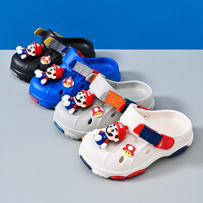 Sandale Slip-on Desen Animat Mario pentru Copii, Confortabile, din Spumă EVA, Încălțăminte de Plajă pentru Băieți