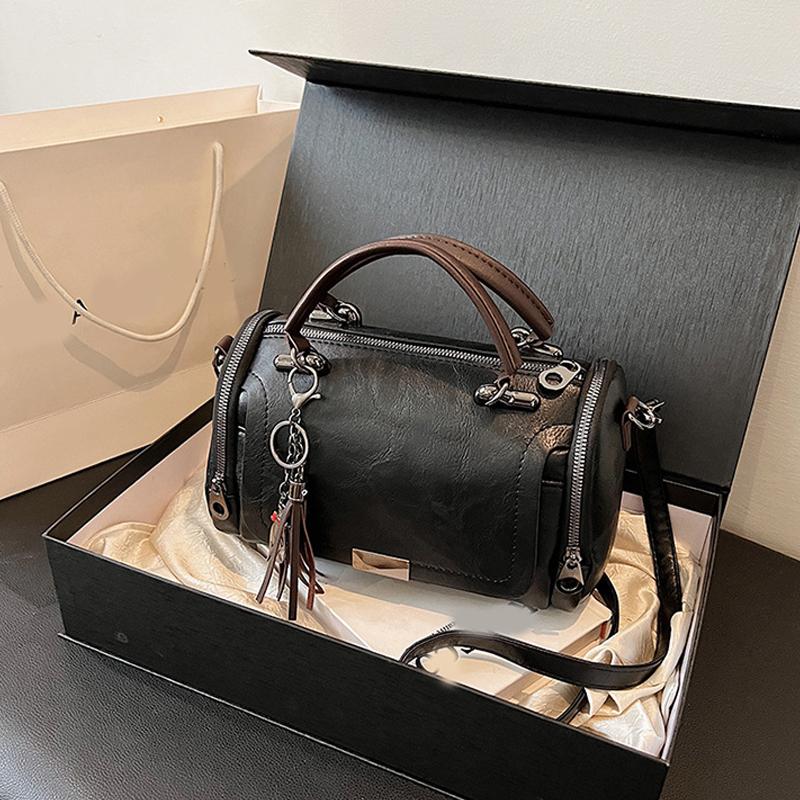 Vintage Shoulder Bag for Women Crossbody Bag with Large Capacity Zipper and Removable Strap