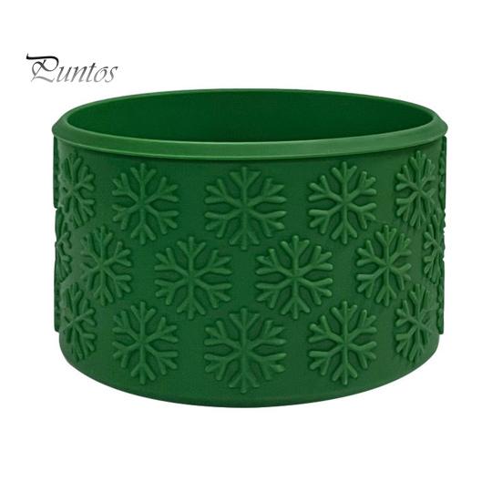 

Силиконовый чехол для чашки, противоскользящий чехол для кружки, защитный чехол для стакана, зимняя рождественская текстура со снежинками, противоударный чехол для бутылки зелёный