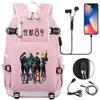 Kaiju No. 8 Printed USB Port Backpack Youth Student School Bag Large Capacity Travel Daypack