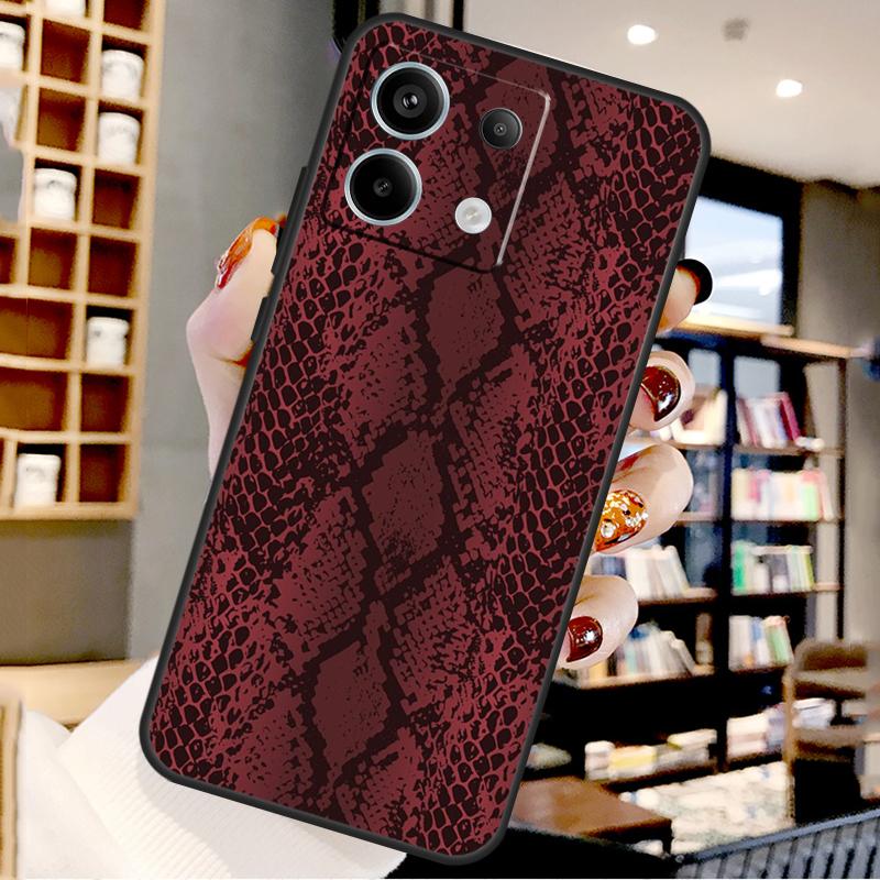 Snake Skin For Xiaomi Redmi Note 14 Pro 13 12 11 9 10 15 Pro Plus Case For Redmi 15 15C 14C 10C 12C 13C