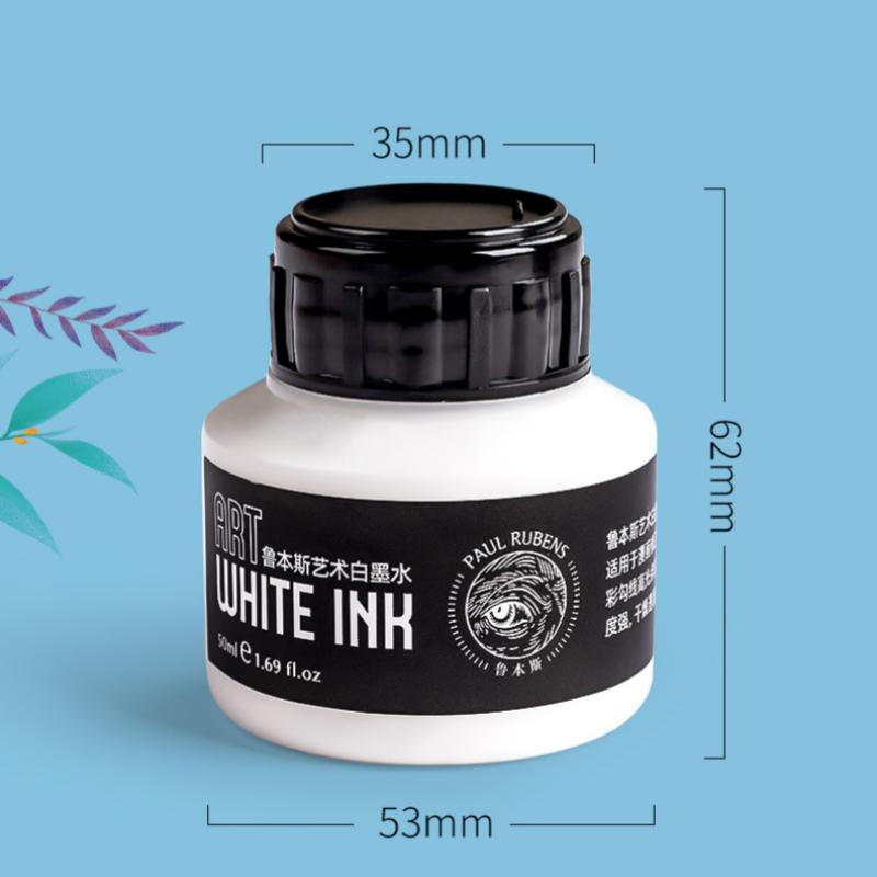 50ml White Ink for Drawing Illustration Hand-Painted Highlights Hook Line Corrections Highly Opaque Quick-Drying Art Manga Ink