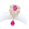 European and American Style 1 Piece 40 * 70MM High-end Diamond Studded Water Droplet Glass Brooch DIY Suit Dress Collar Decorati