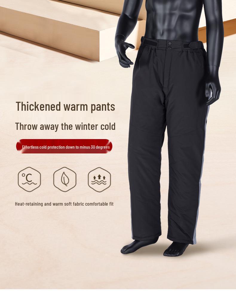 Herren Wasserdichte Winter Angelhose - Dicke, Warme, Schnelllösliche Baumwollhose mit Doppelreißverschluss und Plus Samt für den Außenbereich