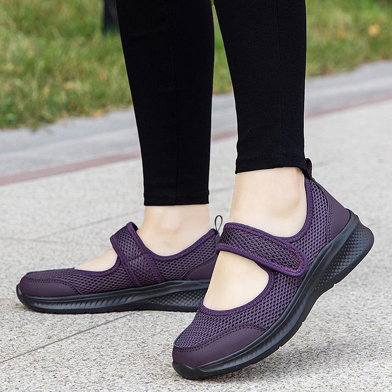 Summer breathable, non-slip walking shoes, athleisure, lightweight, plus size medium and mom shoes