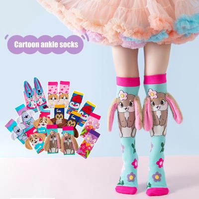 Kids Colorful Animal Socks Cute Animal Over-the-Knee Socks with 3D Ears Funny Knee Socks for Boys Girls Ages 3-12 Xmas Gifts