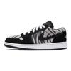 Air 1 Low Grade School 'Zebra' (Unisex) Schwarze / Schwarze / Weiße Kinder-Basketballschuhe 553560 057
