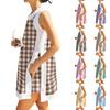 Women's Fashion Plaid Print Sleeveless Long Top and Shorts Set, Vacation Matching Two Piece Outfit, Summer Casual Beachwear