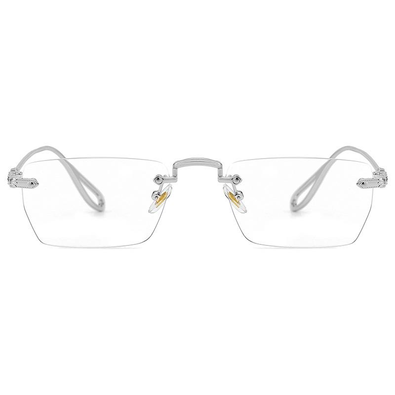 Herren Business Randlose Lesebrillenfassung Blaulichtblockierende Alterssichtigkeit Brille 0+1.0+1.5+2.0+2.5+3.0+3.5+4.0 Unisex