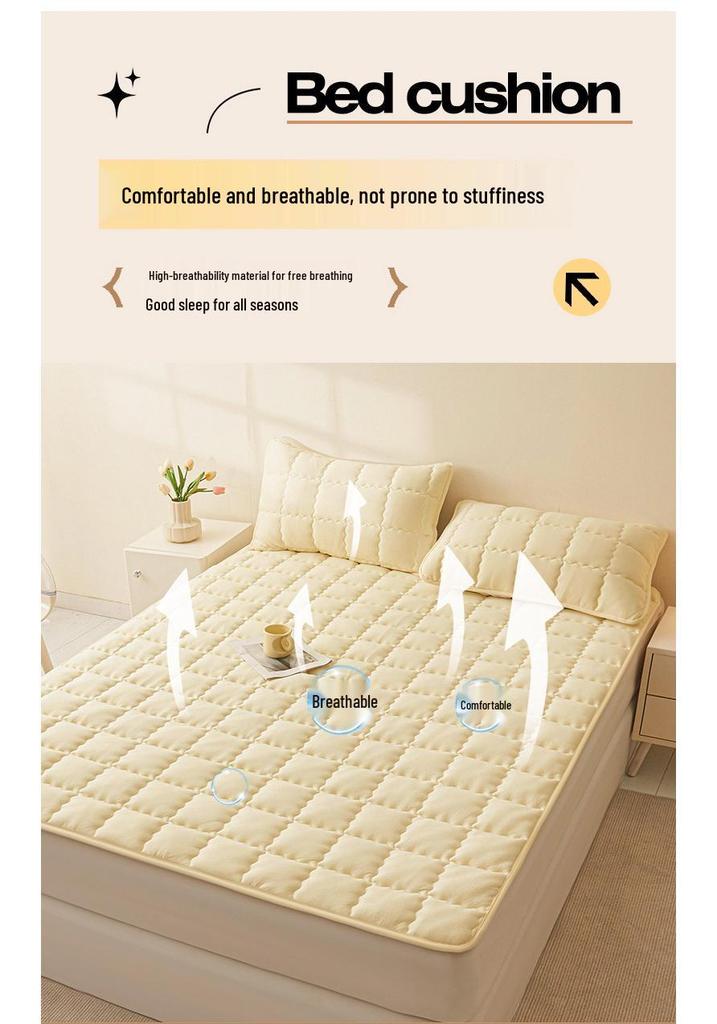 Summer Thin Mattress Pad & Blanket - Breathable & Soft Protector for Dorm, Hotel, and B&B Single Beds.