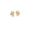Pink Flower Cubic Zirconia Pearl Stud Earrings - 2026 New Stylish Light Luxury Niche Design for Women