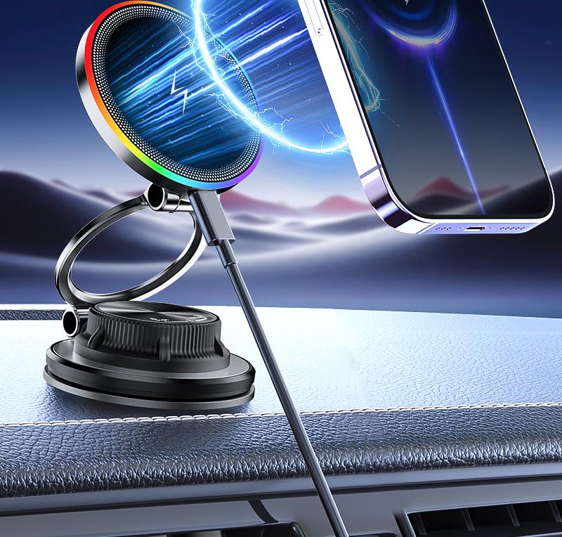 Magnetic Wireless Charging Car Phone Holder with Suction Cup