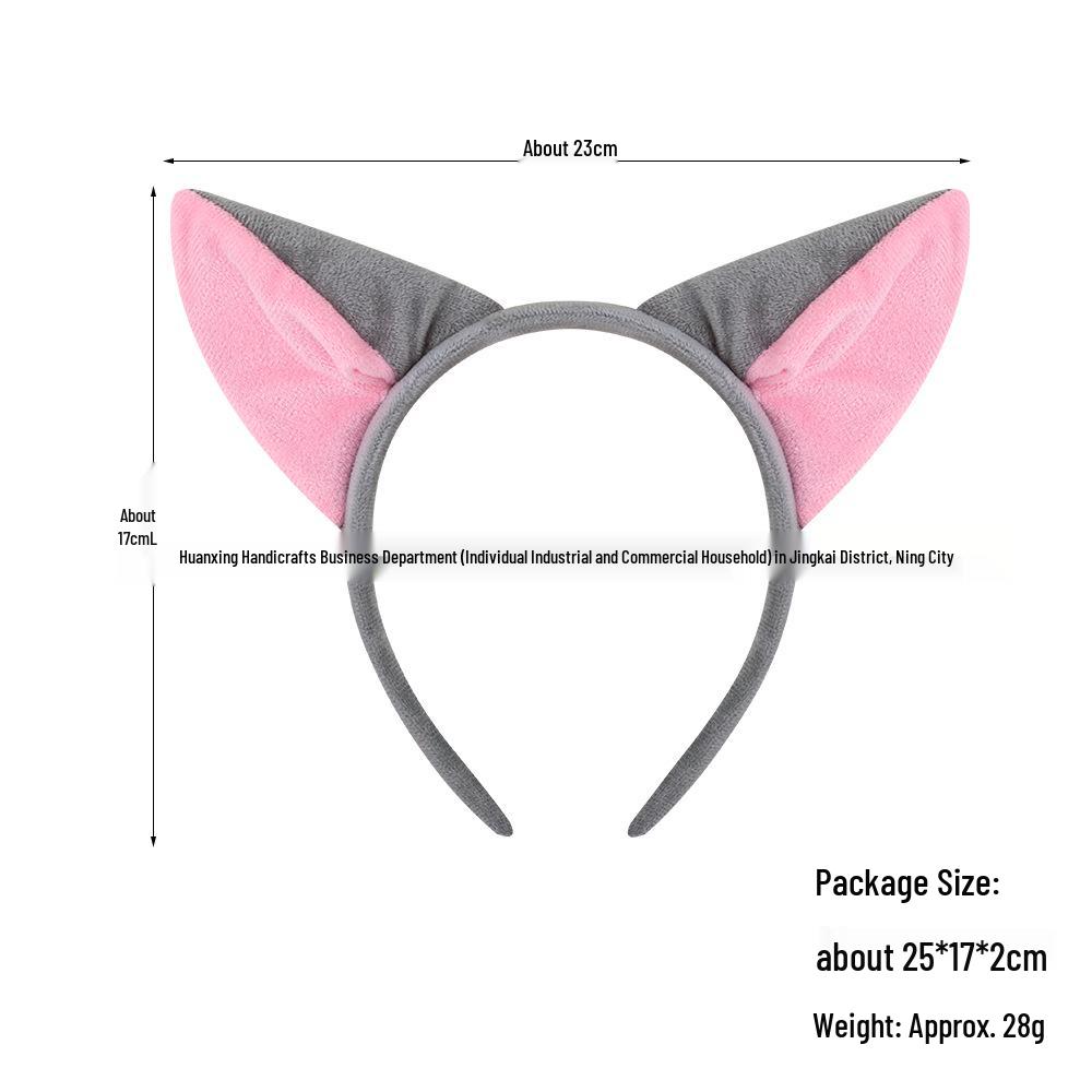 Cross-Border Cute Plush Fox Ears Headband Set for Halloween and Face Washing