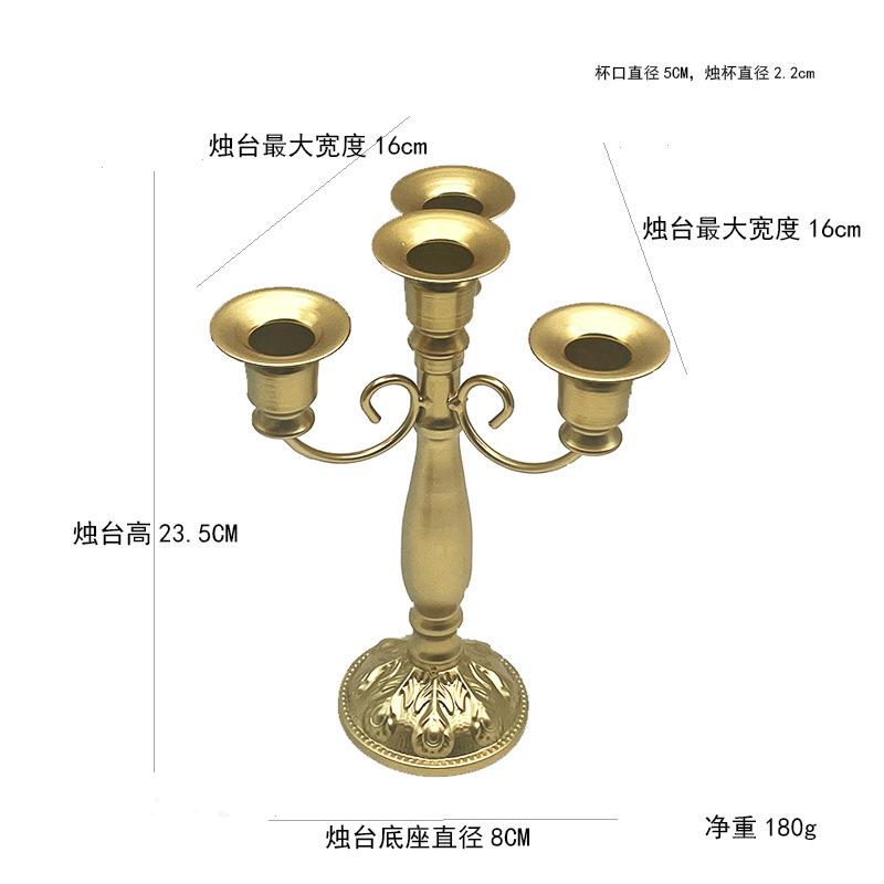 Classic Metal Candelabra Vintage Baroques 4 Arms Candlestick Holder for Candlelight Dinner and Table Centerpieces Decoration