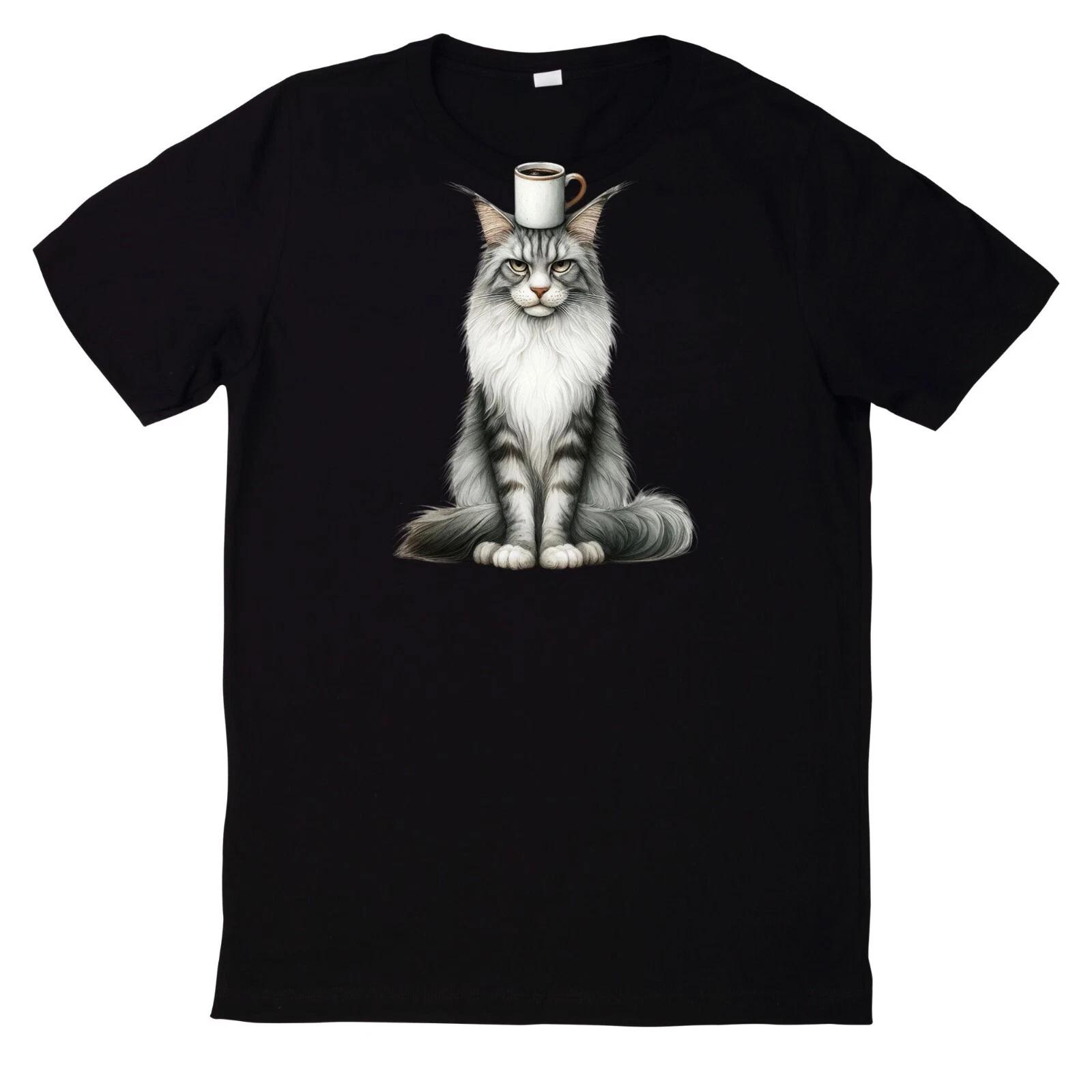 T-Shirt Lustiges Grumpy Cats and Coffee XXL