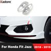 Front Fog Light Lamp Cover Trim For Honda Fit Jazz 2018  Chrome Car Head Foglight Foglamp Bezel Trims Accessories