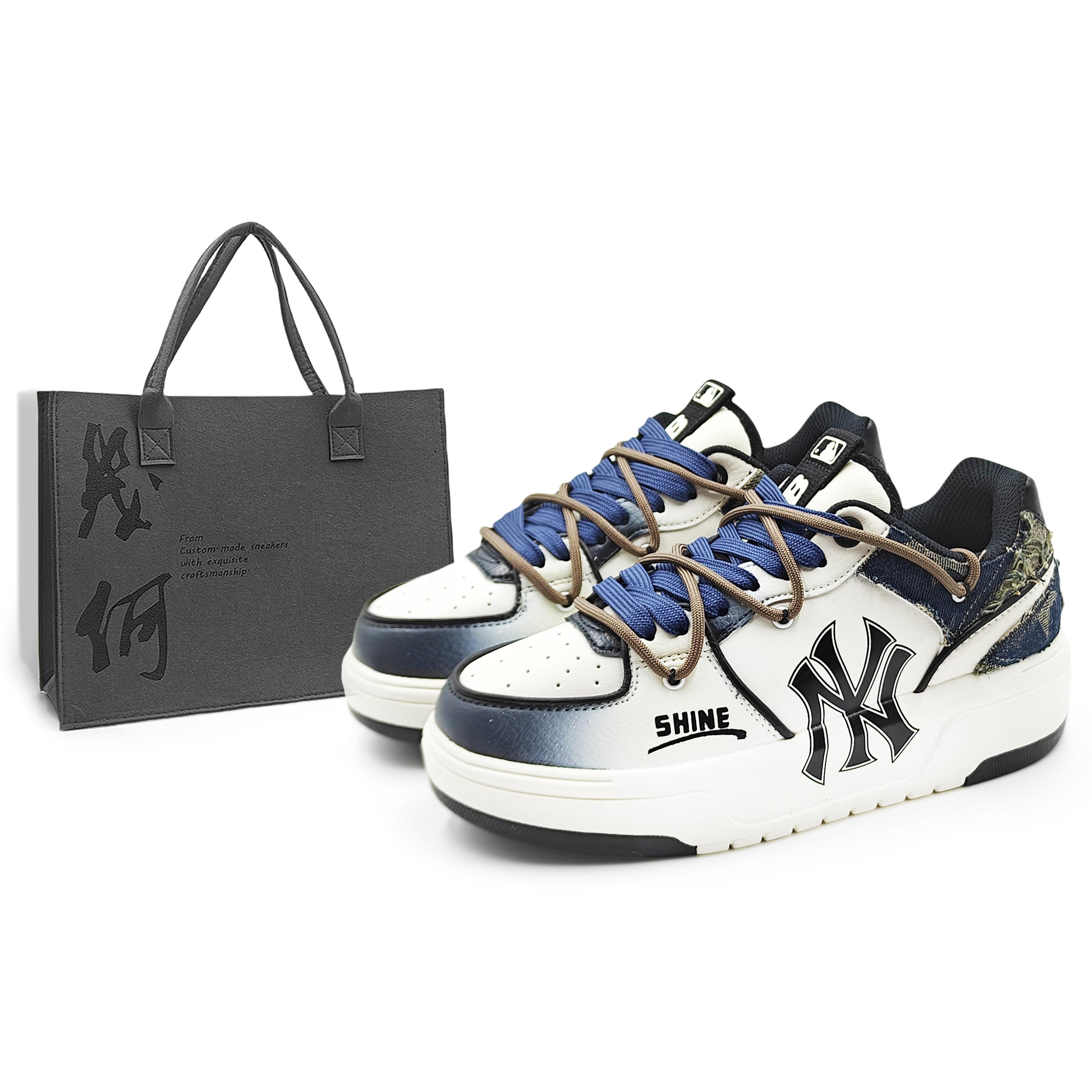 

MLB Chunky Liner Abrasion Resistant Low top Skateboard Shoes Unisex Navy Blue 3ASXCA12N-50WHS(Team1284-2S) 36.5