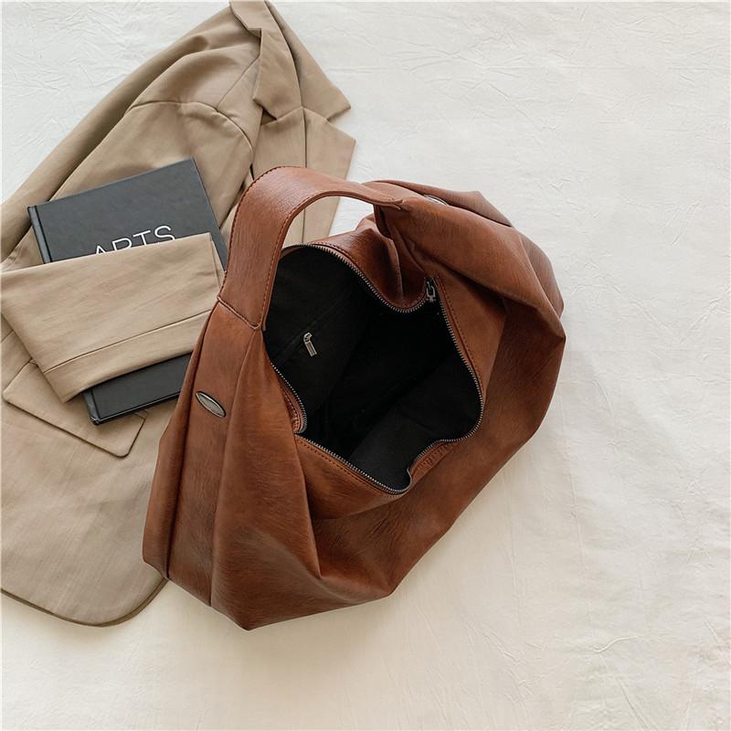 Big Black Shoulder Bags For Women Large Hobo Shopper Bag Solid Color Quality Soft Leather Crossbody Handbag Lady Travel Tote Bag