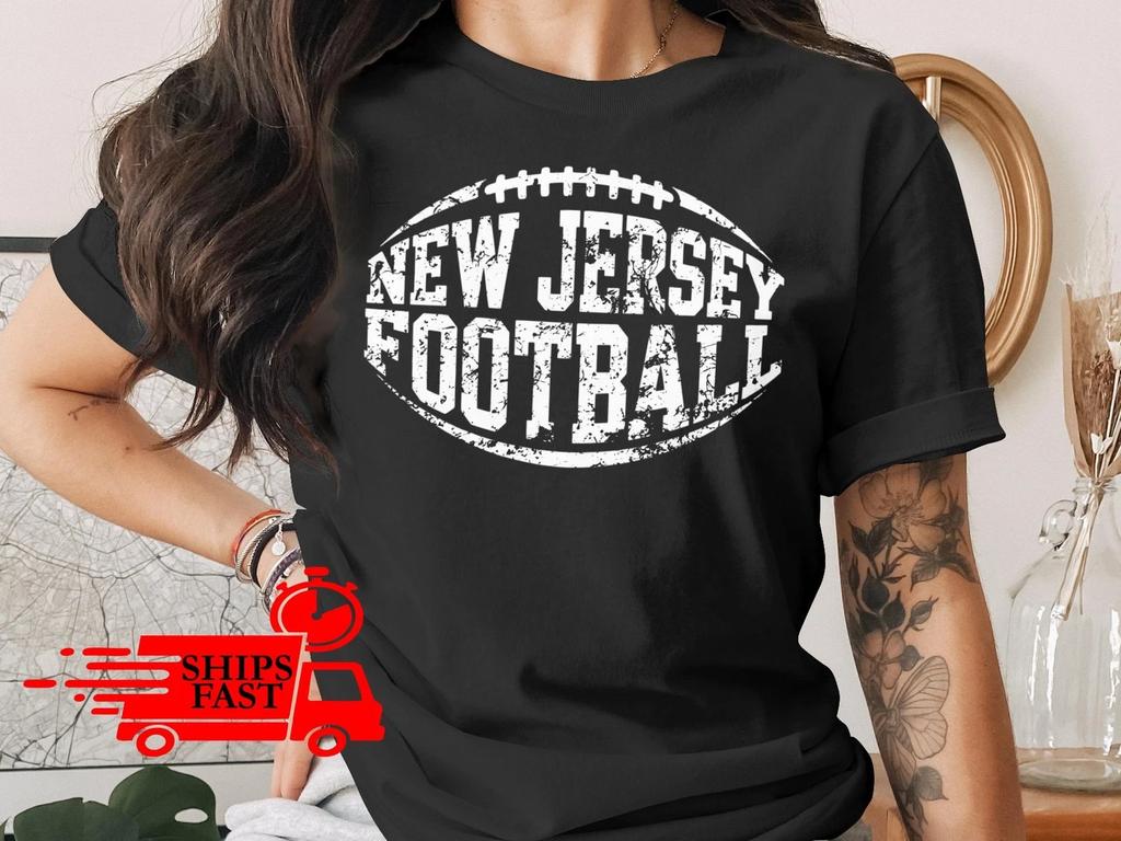 New Jersey Football T-Shirt Comfort Colors Distressed Design State Pride