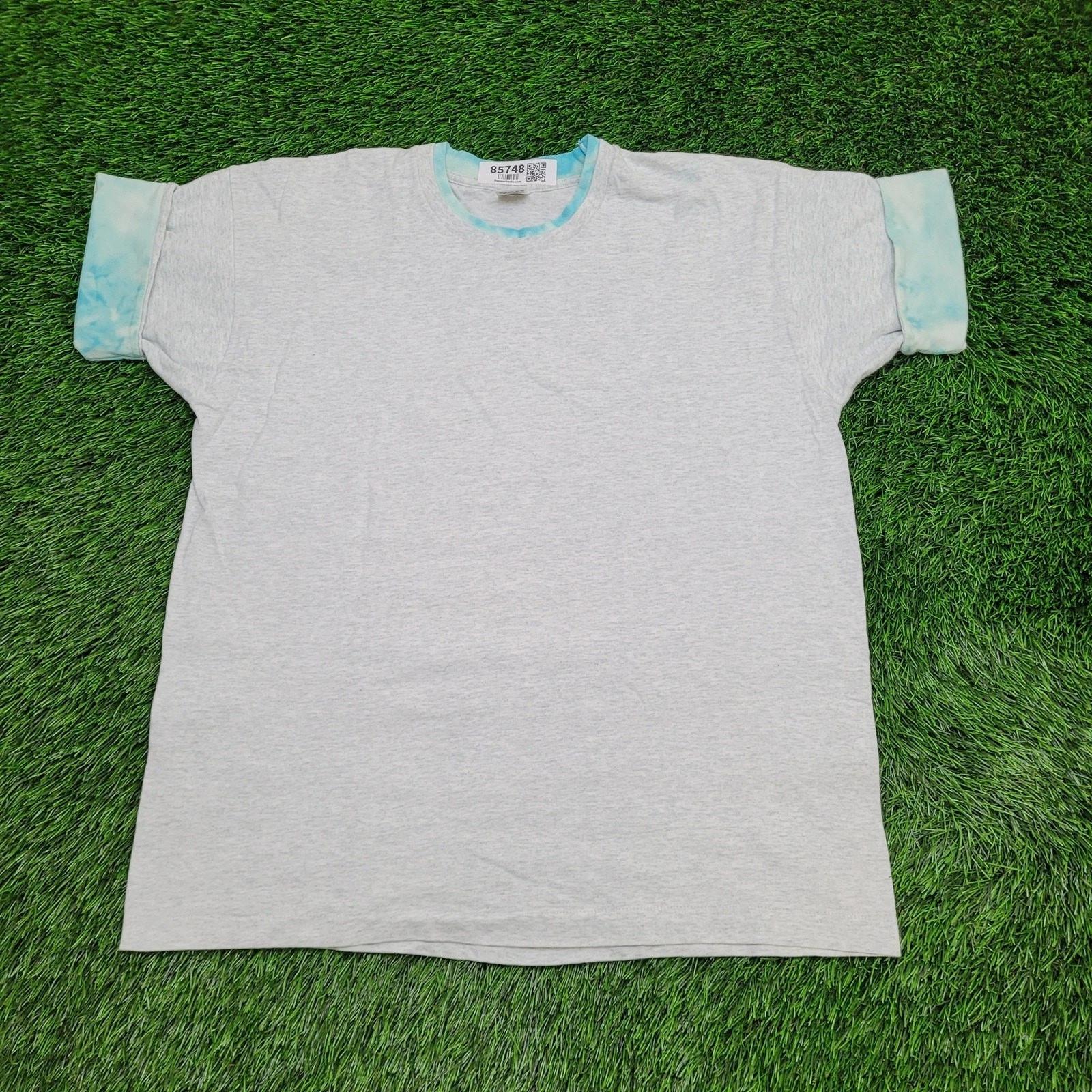 Vintage 90s Fruit-Of-The-Loom Shirt XL 23x27 Gray Blue Bleached L