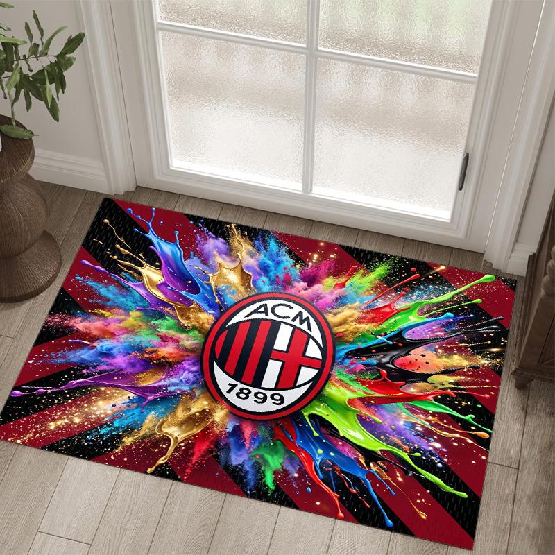 AC Milan Design Crystal Velvet Carpet Cozy Non?Slip Printed Rug For Bedroom Living Room Entrance