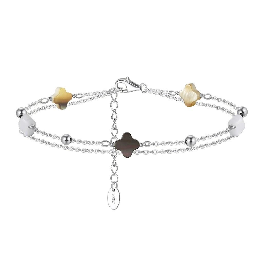 Fashion Bracelet Jewelry 925 Sterling Silver Clover Bracelet Chain for Women Charms Gold Plated Bracelet