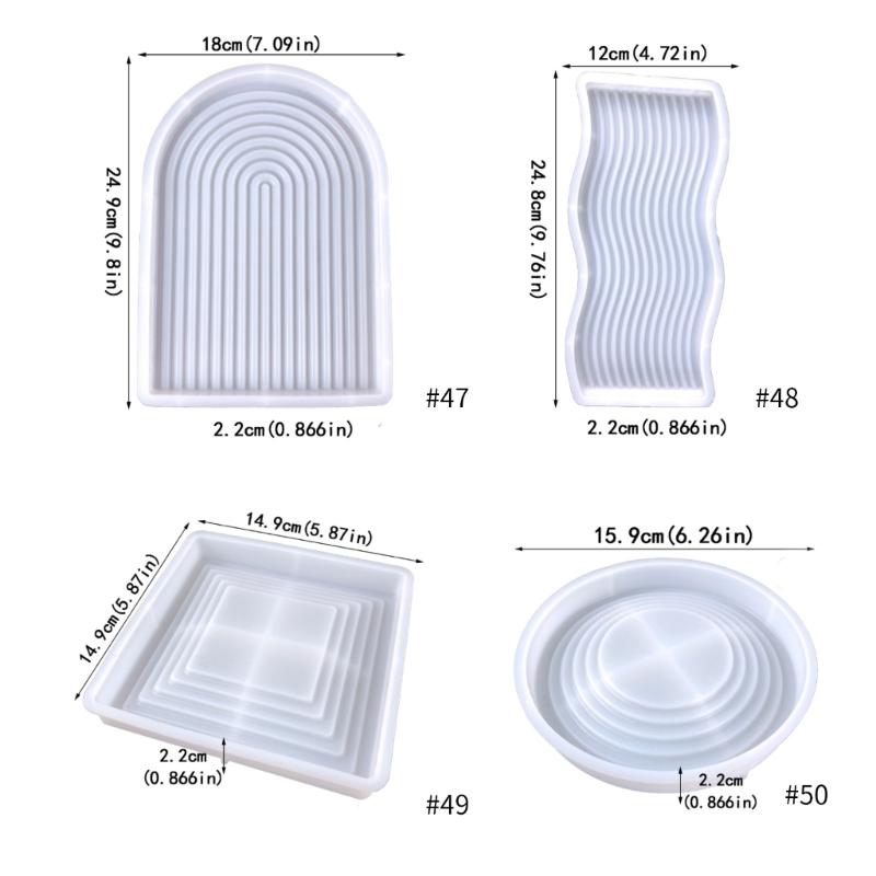 Simple Geometric Shape Storage Tray Silicone Mold DIY Background Plate Epoxy Resin Molds Crafts Coaster Plaster Mold
