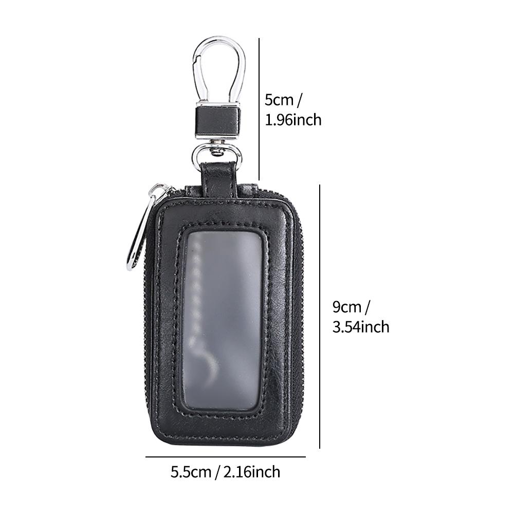 Universal Car Key Protector Bag Leather Key Cover Transparent Visible Keychain Case for Car Remote Mini Keys Bags