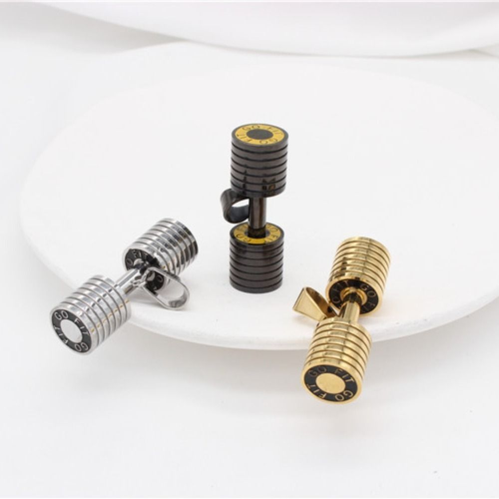 Zinc Zinc Alloy Fitness Series Pendants Bead Chain Dumbbell Sports Necklace  Jewelry Accessories