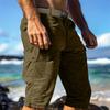 Men's Workwear Shorts With Multiple Pockets, Elastic Waistband, Loose Cotton, Casual Outdoor Lightweight Work Shorts