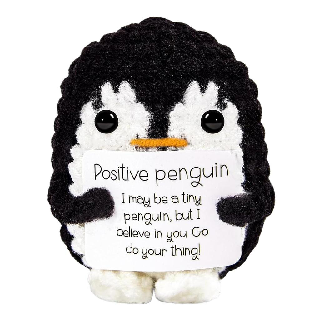Handcrafted Wool Penguin Emoji Crochet Toy